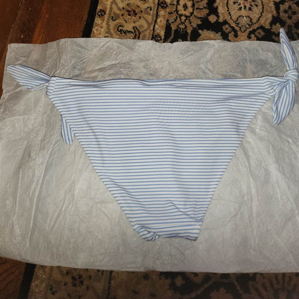 H&M Light Blue Striped Bikini Bottom - Picture 2 of 4